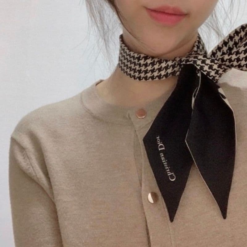 Tips on how to beautifully tie your Dior Oblique Montaigne Mitzah scarf!