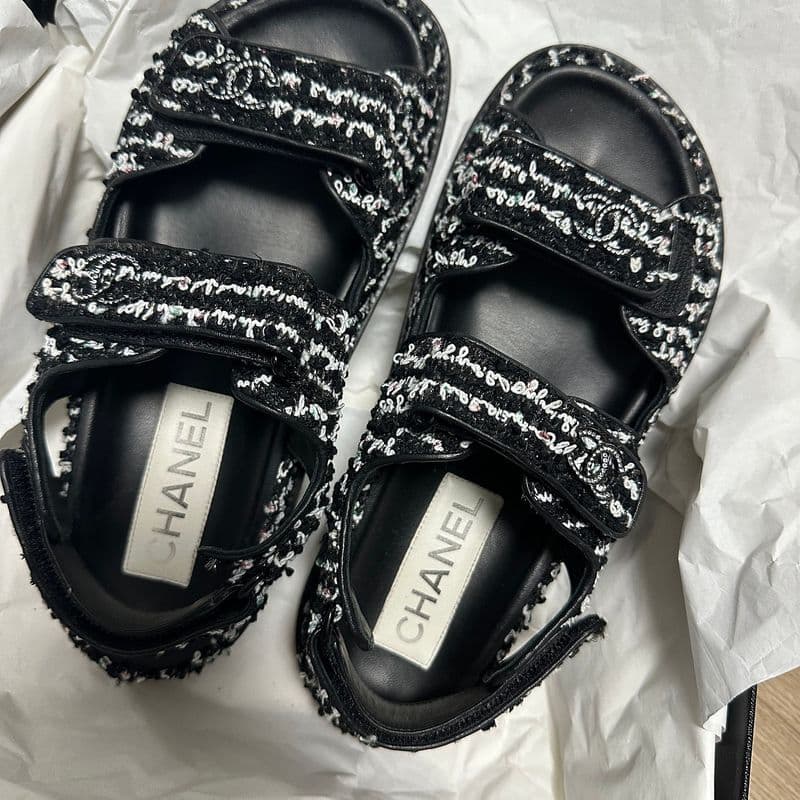 샤넬 트위드 벨크로 샌들, 명품 중고 거래 앱 시크(CHIC) 구매 후기