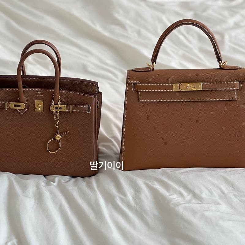 에르메스 버킨, 켈리 금장! 같은 옷, 다른 가방으로 취향 비교했어요
