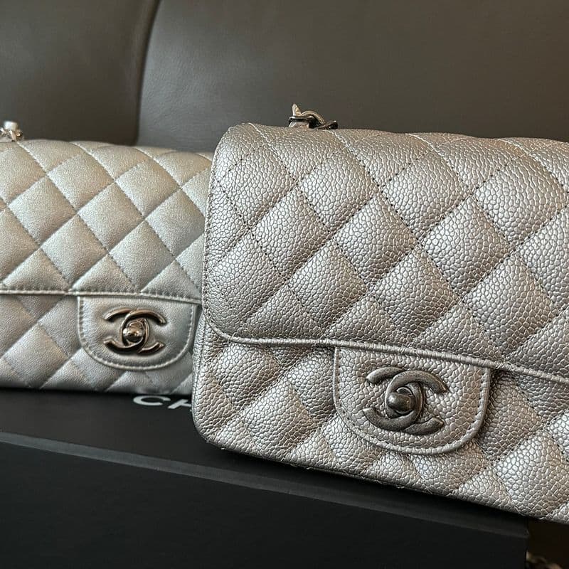 샤넬 실버백 추천! 실버 캐비어 쁘띠삭, 실버 램 뉴미니 비교