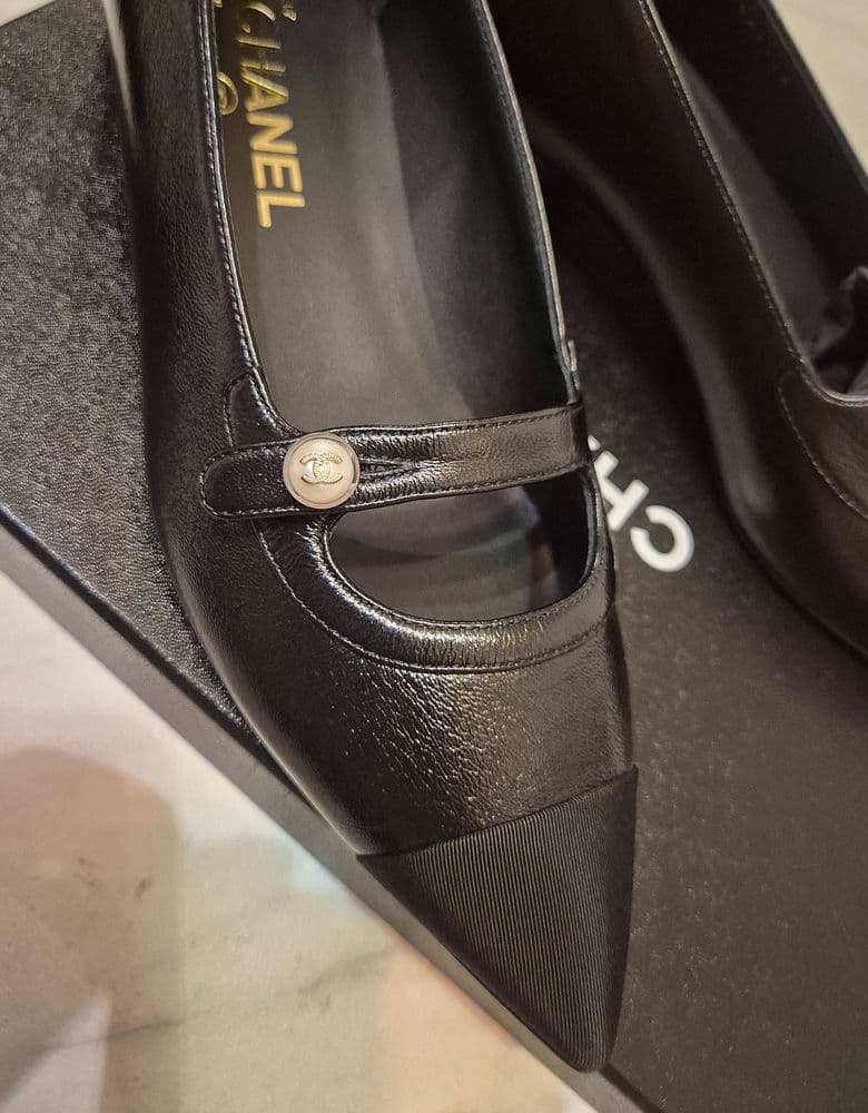 Chanel pearl-embellished shoes