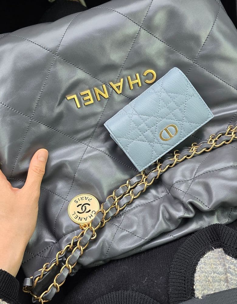 디올 카로 글리신 지갑 블루