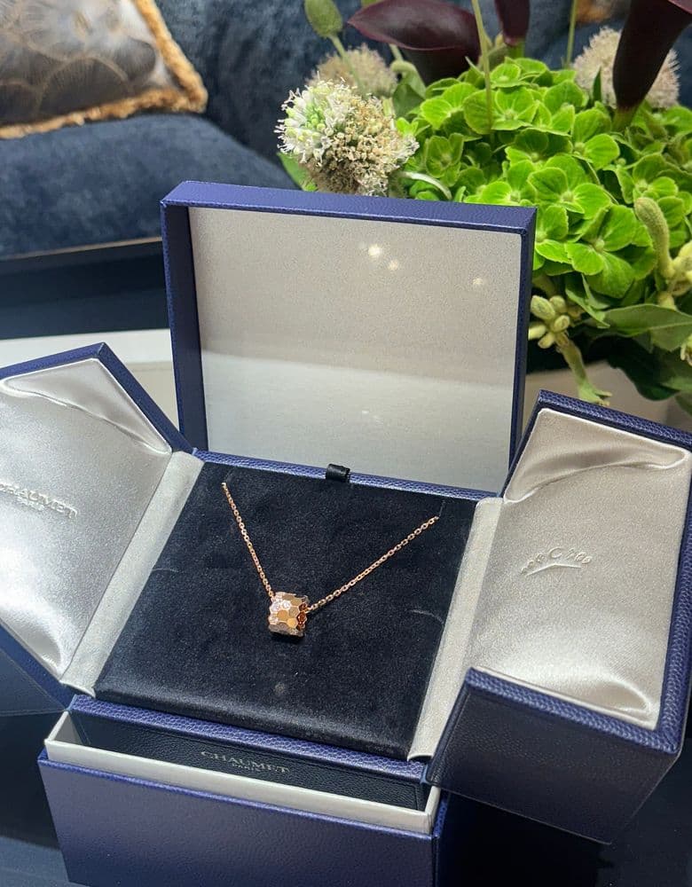 비드쇼메 다이아 미듐 목걸이 로즈골드