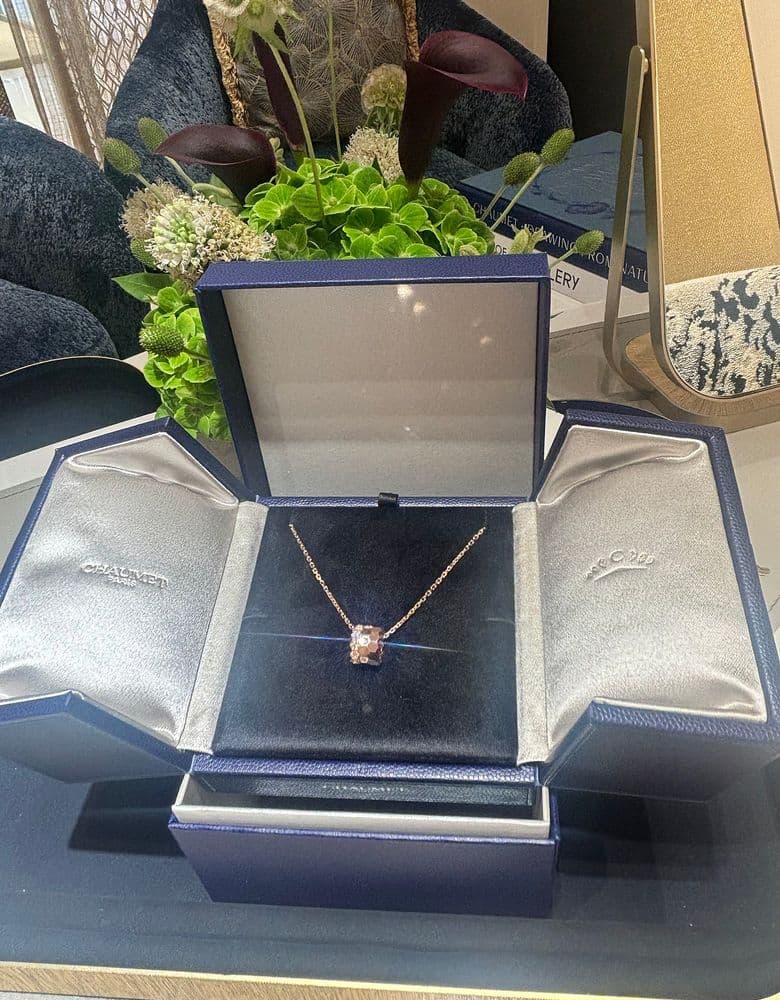 비드쇼메 다이아 미듐 목걸이 로즈골드