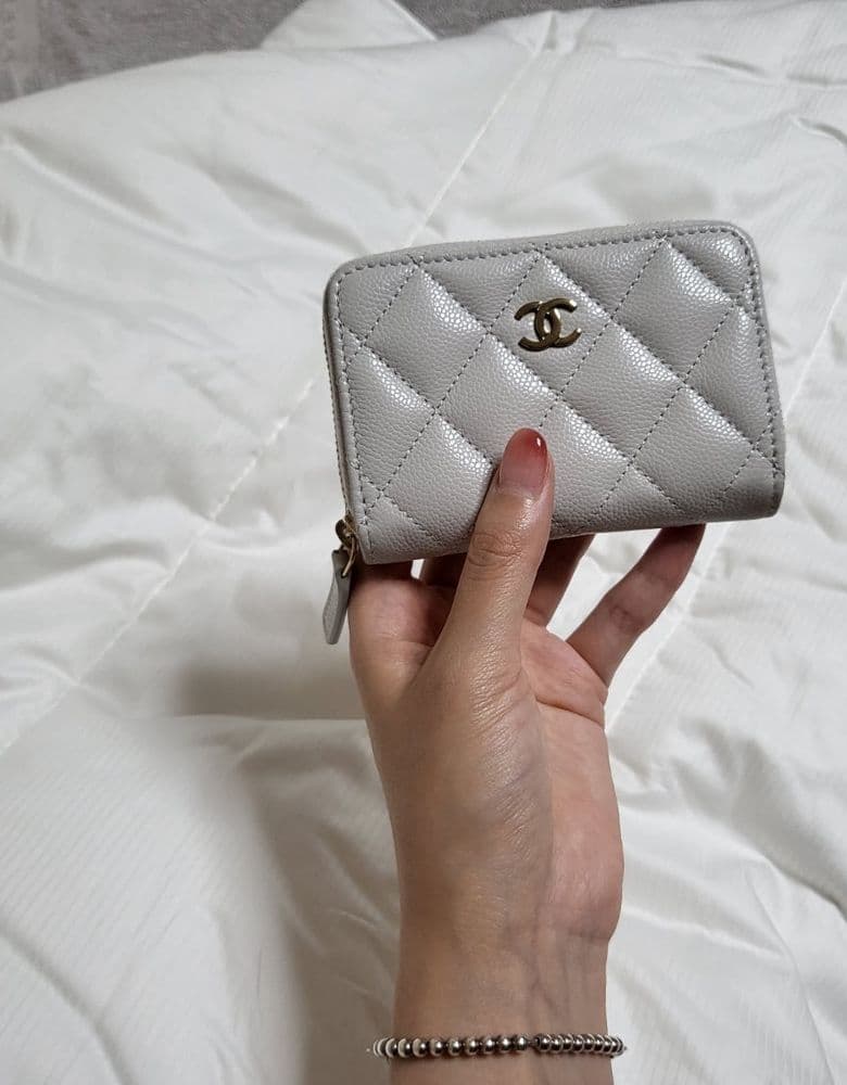 Chanel Classic Zip Around Wallet, White