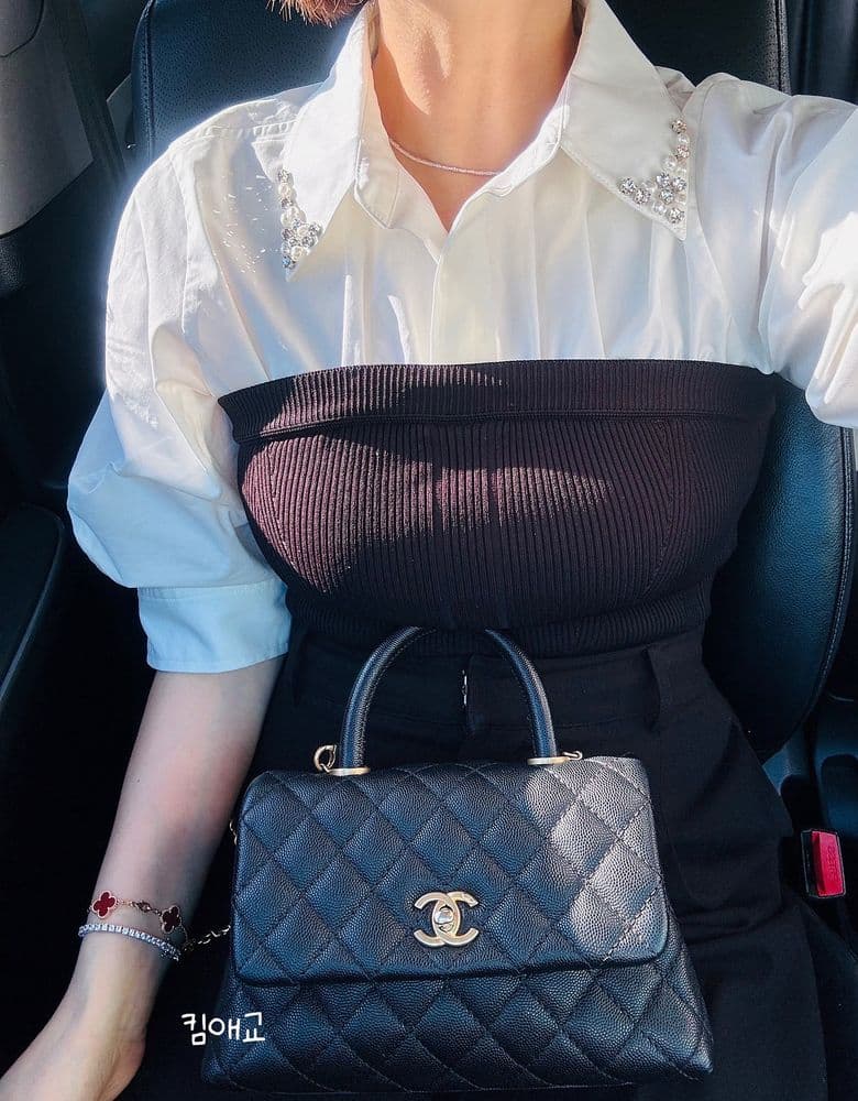 Chanel Coco Handle Small and Van Cleef & Arpels 5 Motif Carnelian Guilloche combination - a classic pairing.