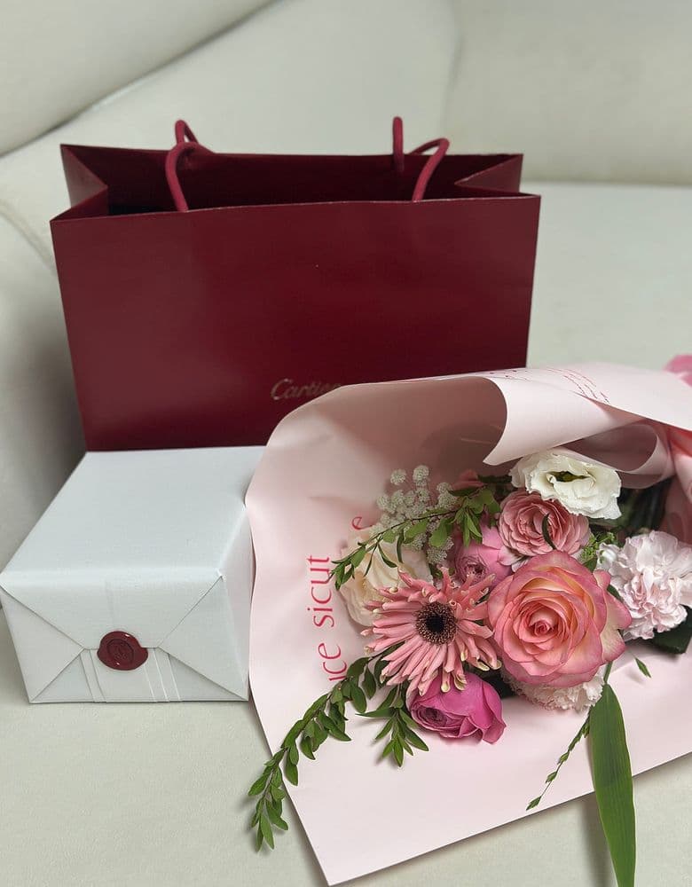 까르띠에 탱크 머스트 다이아 + 새틴 스트랩