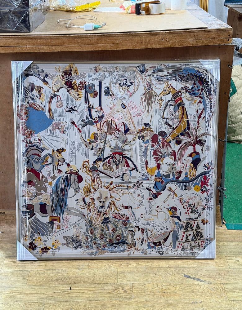 I framed an Hermès scarf – it looks amazing! And now I'm totally obsessed with scarves...