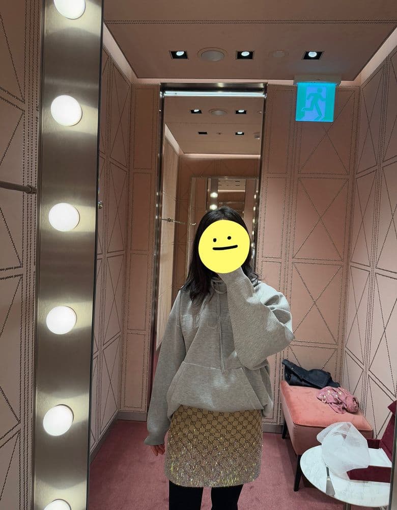 구찌 자수 GG 캔버스 미니 스커트