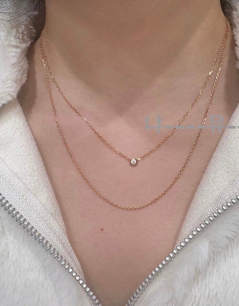 까르띠에 다무르 목걸이 + 반클리프 42cm 체인(단독구매) 레이어드