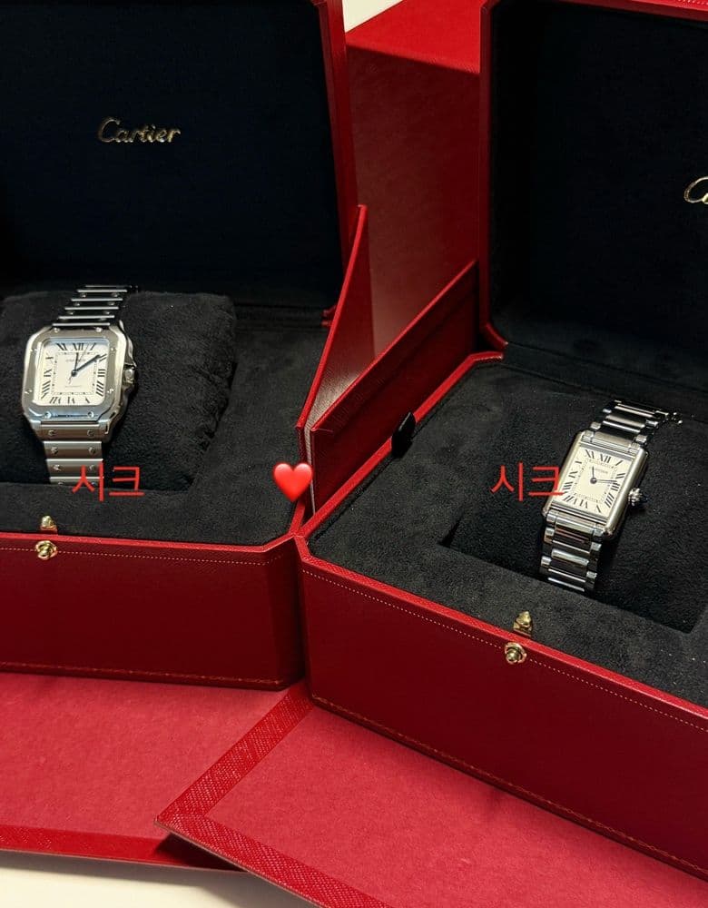 까르띠에 커플 시계 산토스 + 탱크머스트