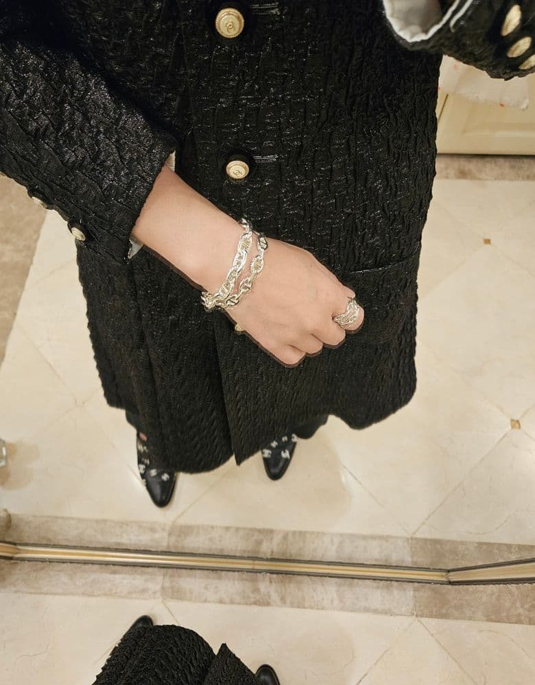 에르메스 실버 샹달 체인 브레이슬릿