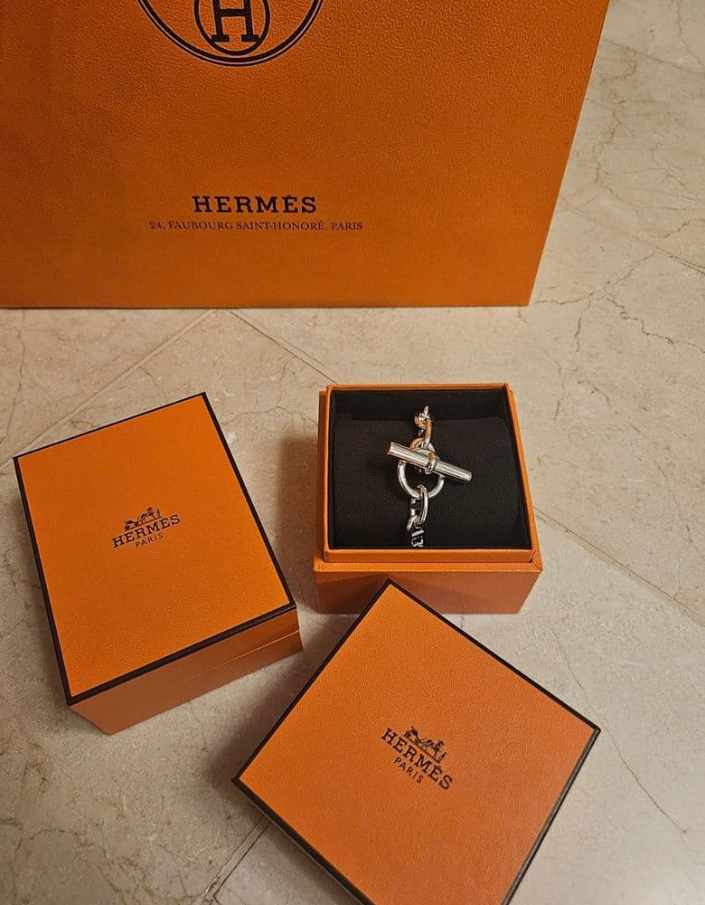 에르메스 실버 샹달 체인 브레이슬릿