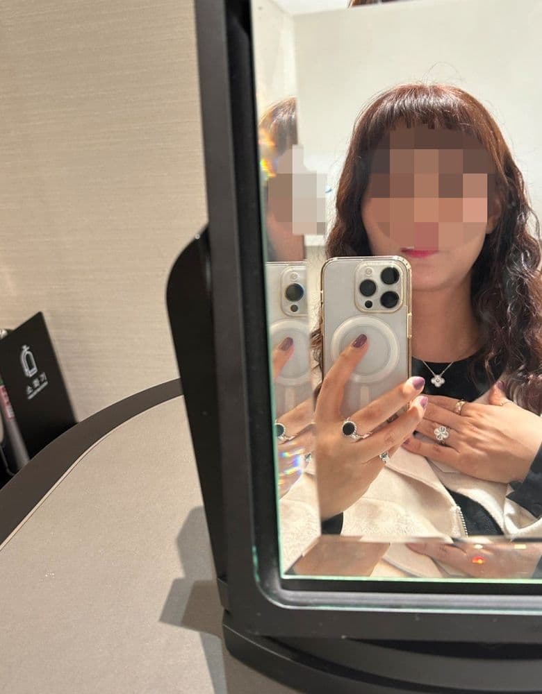 반클리프 기요셰 빈티지 네크리스 화이트 골드