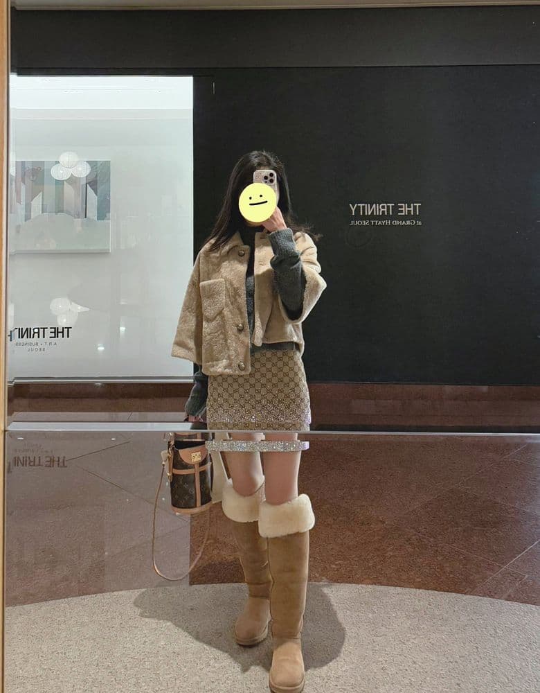 구찌 자수 GG 캔버스 미니 스커트