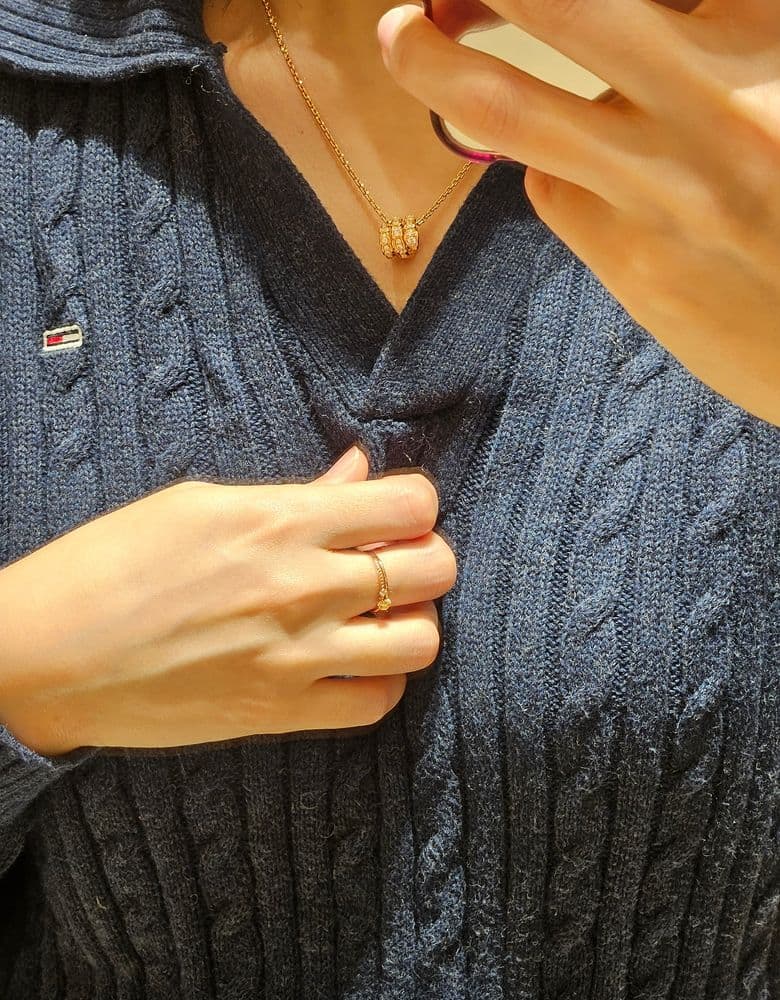 불가리 세르펜티 데미파베 옐골 목걸이