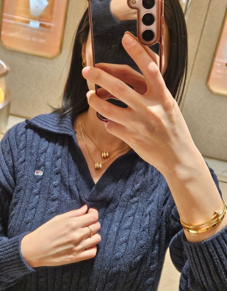 불가리 세르펜티 데미파베 옐골 목걸이