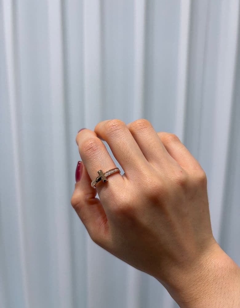 티파니앤코 티원링 하프파베 로즈골드 6호