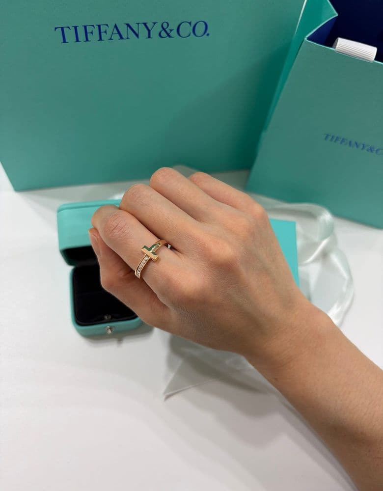 티파니앤코 티원링 하프파베 로즈골드 6호