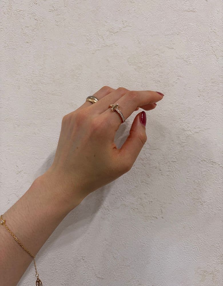 티파니앤코 티원링 하프파베 로즈골드 6호