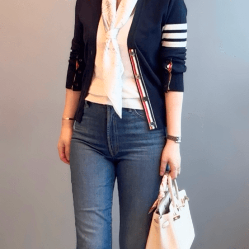 Netflix's 'En Joong and Sang Yeon': Decoding Cheonsangyeon (Park Ji-hyun's) Outfits – Hermès Carré & Kelly Bag, Thom Browne Cardigan