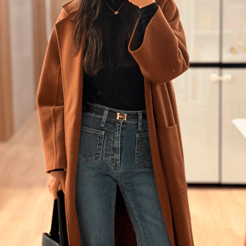 막스마라 루드밀라(구 라브로) 코트 토바코 색상 코디|겨울 코트 추천